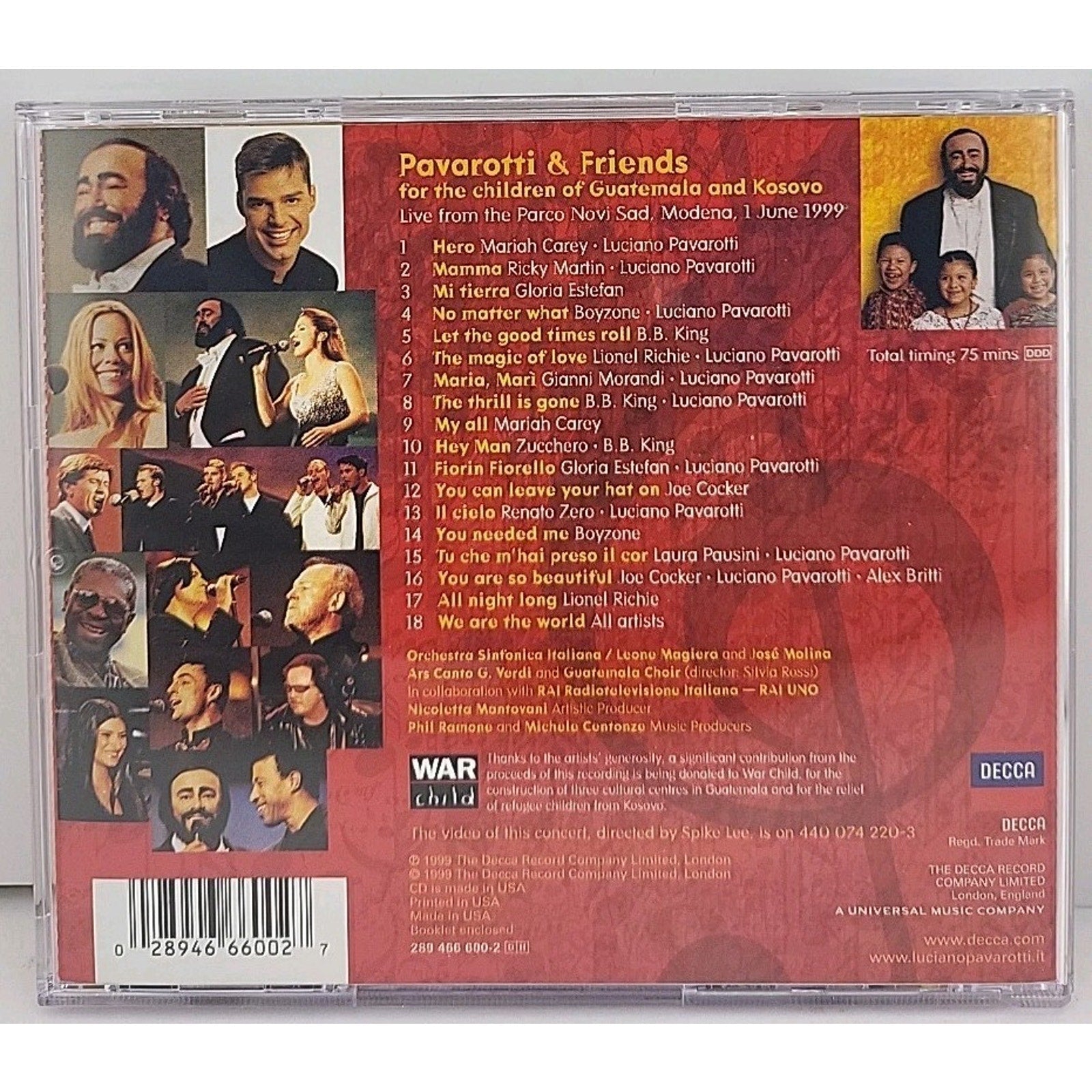 For Guatemala & Kosovo by Luciano Pavarotti (CD, 1999)