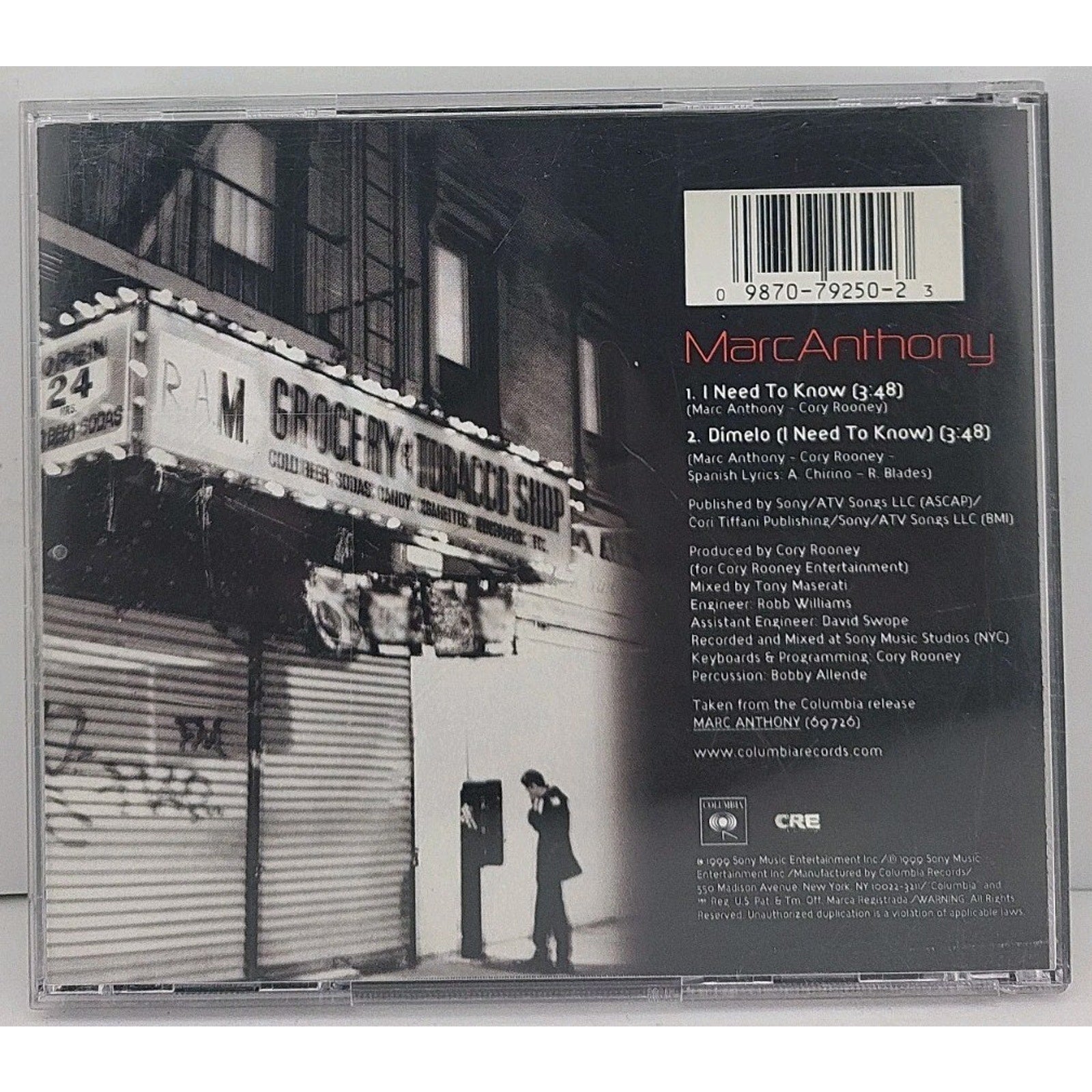 I Need to Know (The Remixes) [Single] by Marc Anthony (CD, Sep-1999, Columbia...