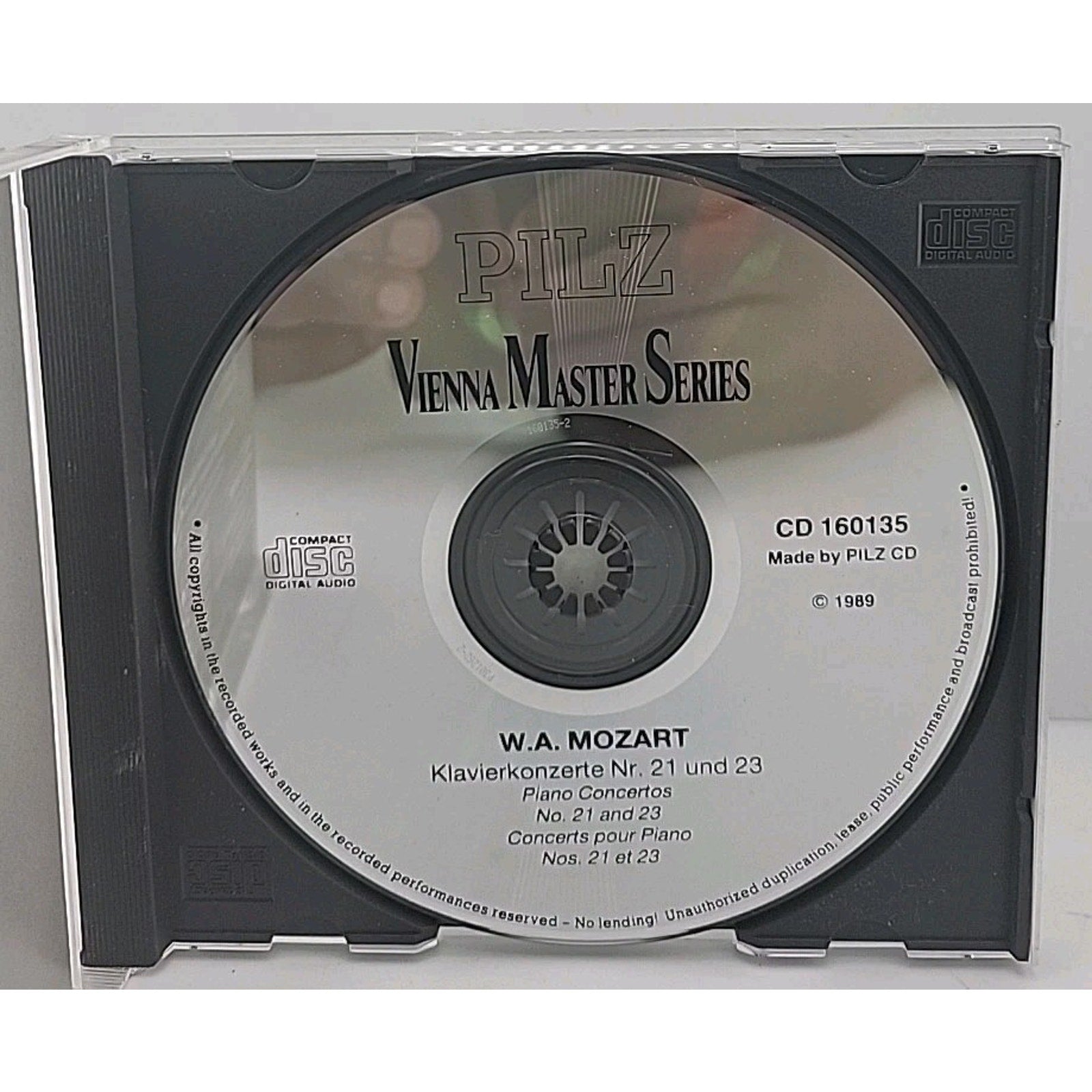 Mozart Klavierkonzerte Nr 21 Und Nr 23 CD Vienna Master Series