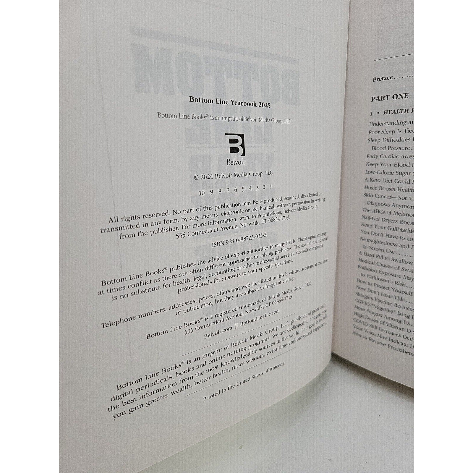 Bottom Line Year Book 2025 Hardcover Practical Life Tips and Expert Advice