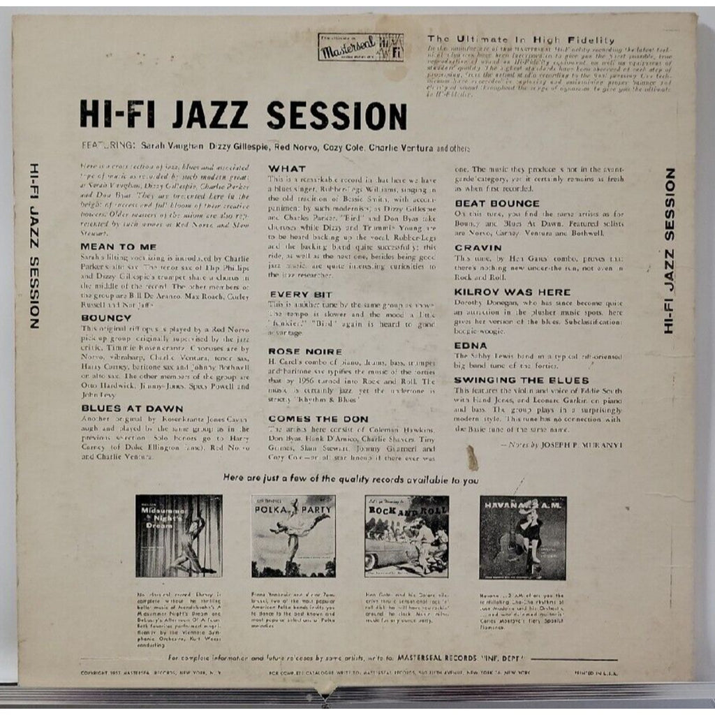 Hi-Fi Jazz Session Sarah Sings "Mean To Me" (Record)