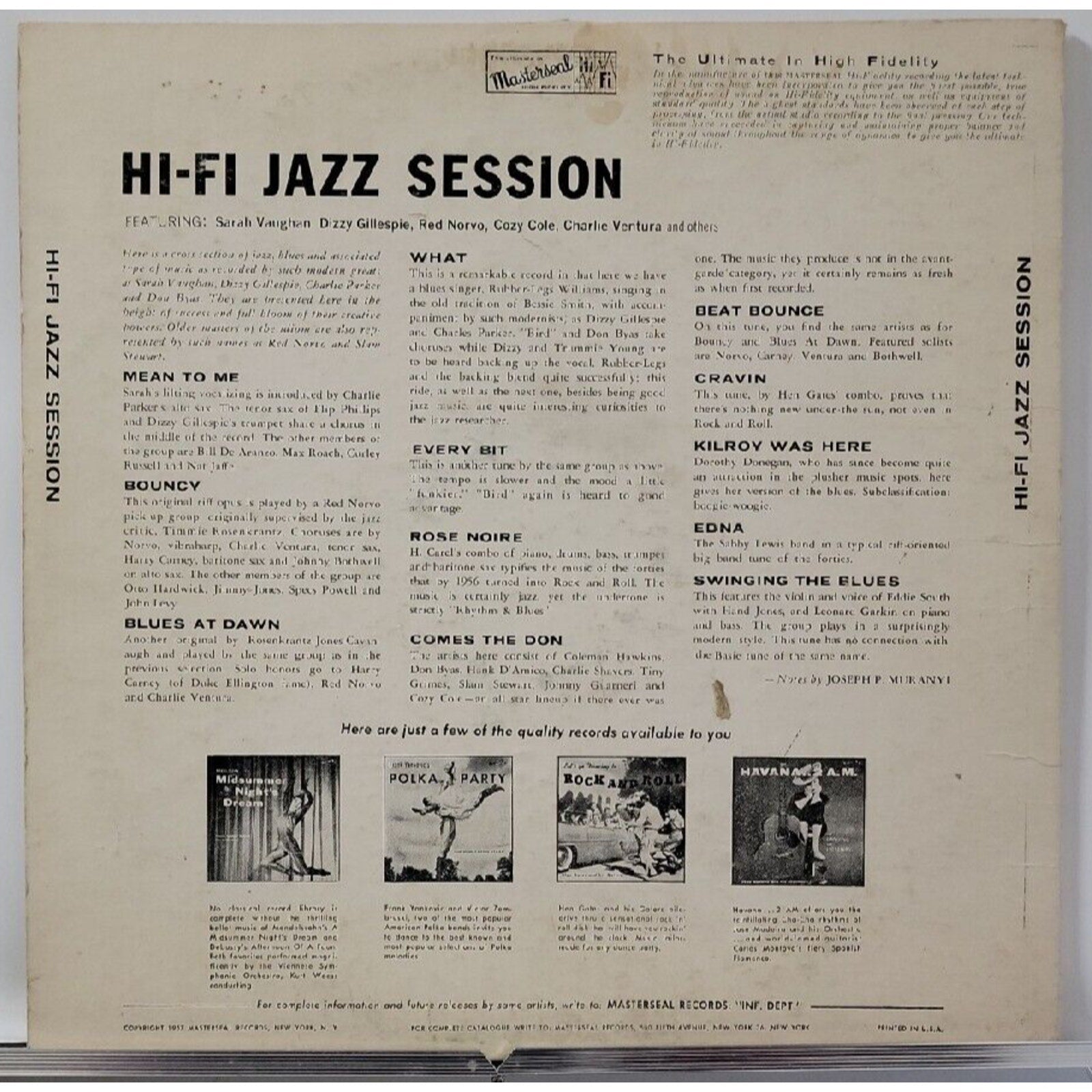 Hi-Fi Jazz Session Sarah Sings "Mean To Me" (Record)
