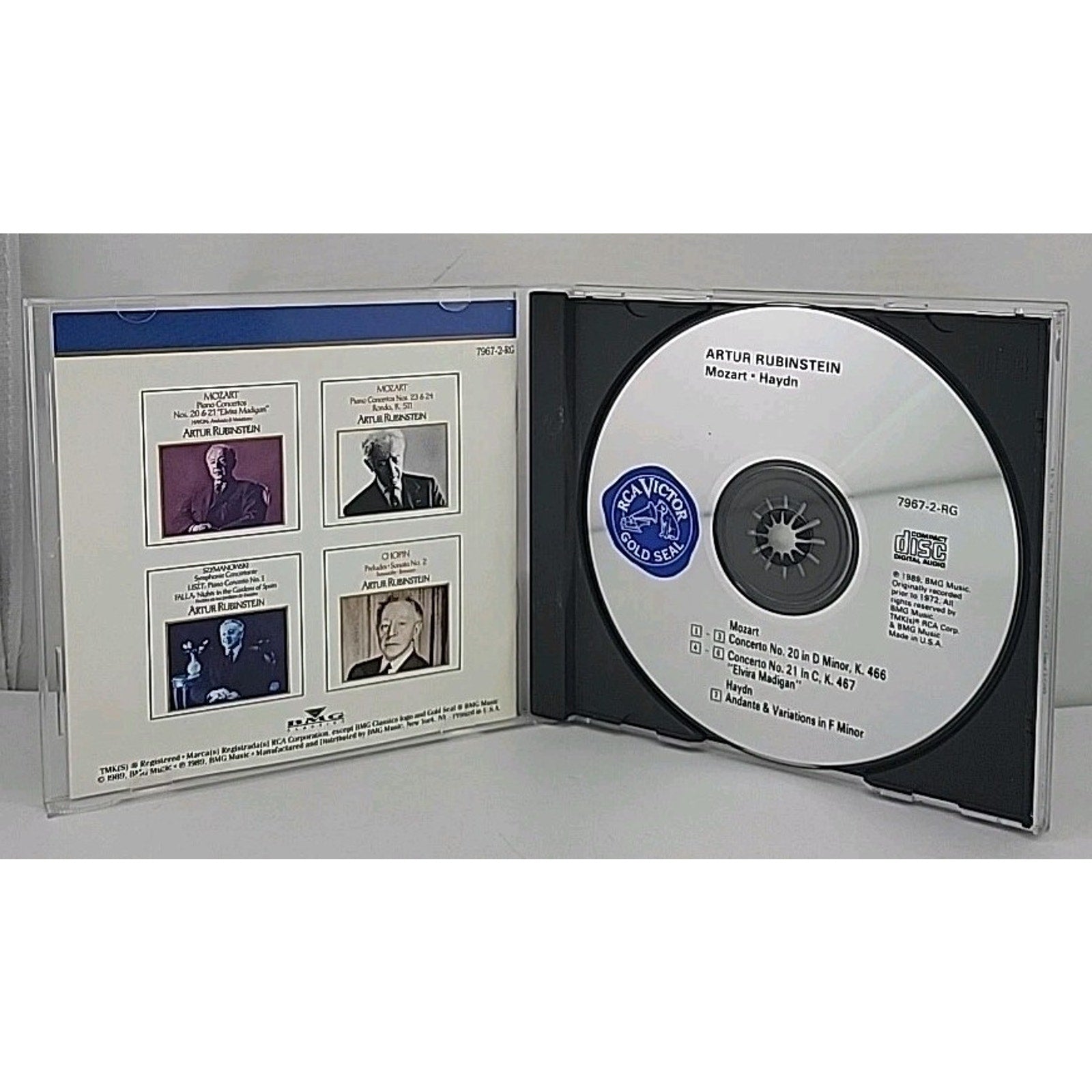 Artur Rubinstein Mozart Piano Concertos Nos. 20 & 21 "Elvira Madigan" CD