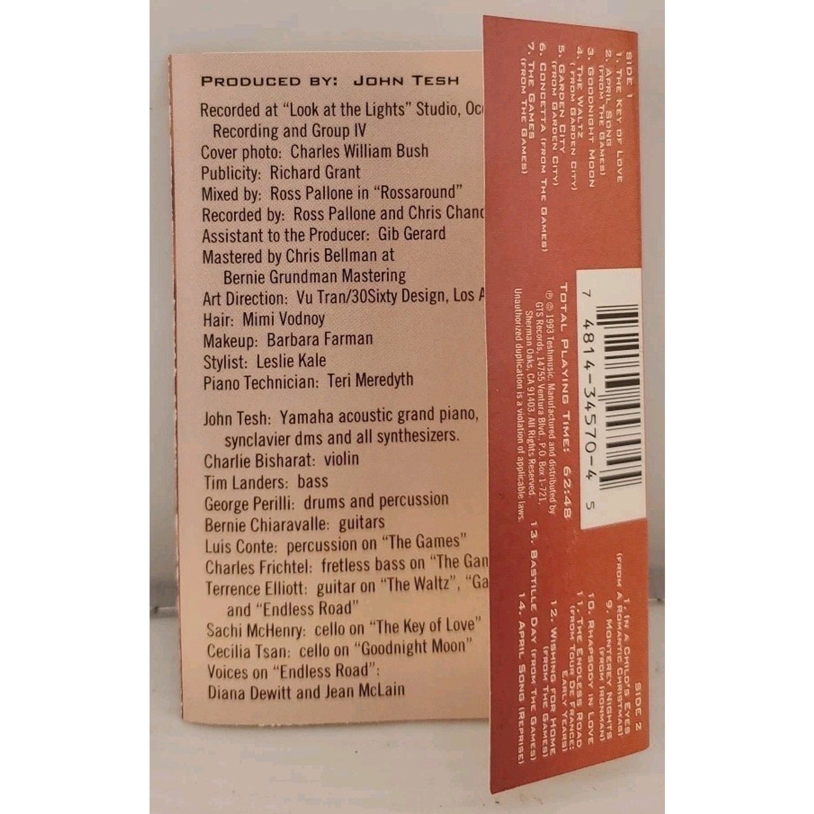 Monterey Nights by John Tesh (Cassette, Jun-1995, GTS Records)