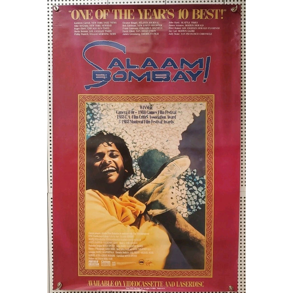 1989 Salaam Bombay! Home Video Movie Poster 26X40 Rolled 1 Sheet