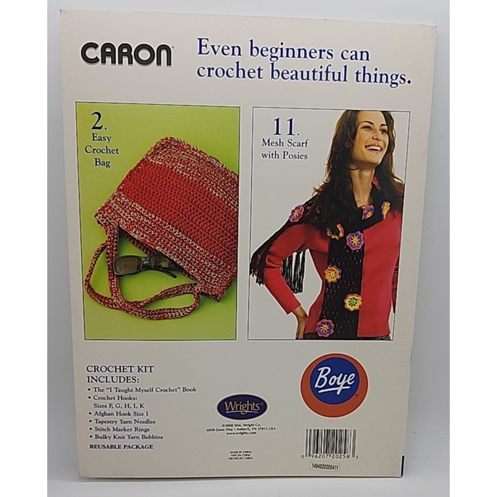 Boye I Taught Myself To Crochet #6397 Book Patterns Caron Crafts DIY 2008