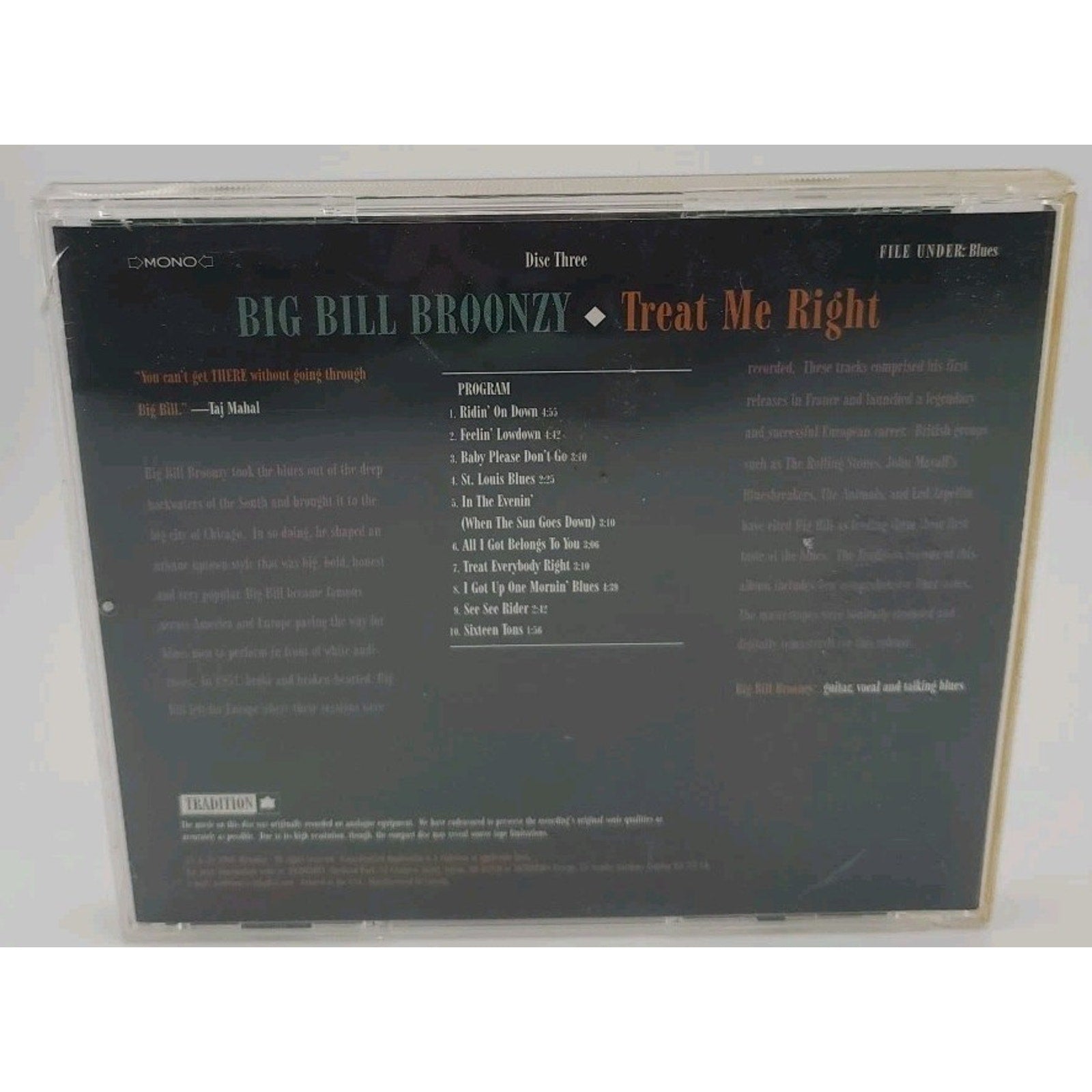 Treat Me Right by Big Bill Broonzy (CD, Feb-1996, Tradition)