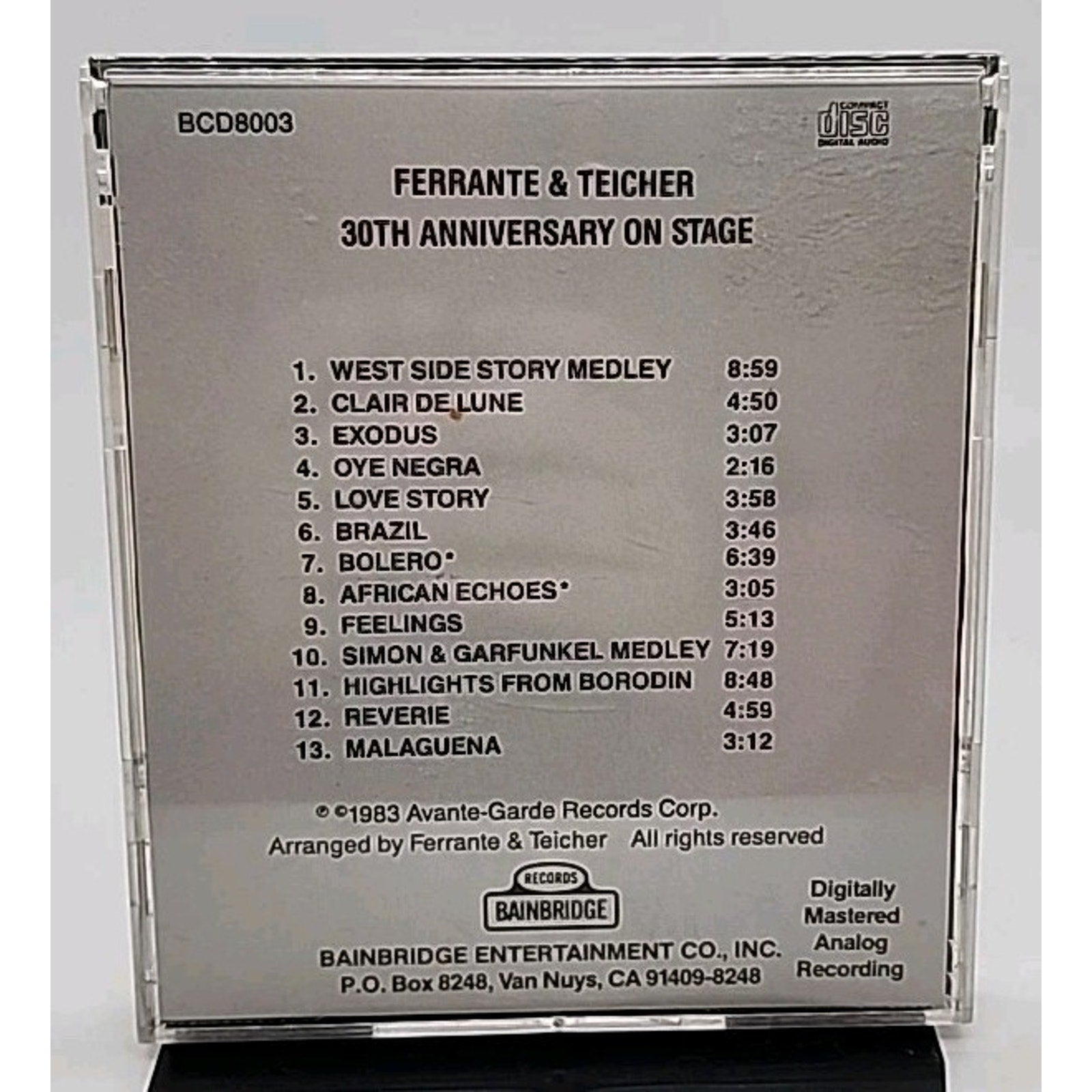 30th Anniversary on Stage By Ferrante & Teicher CD