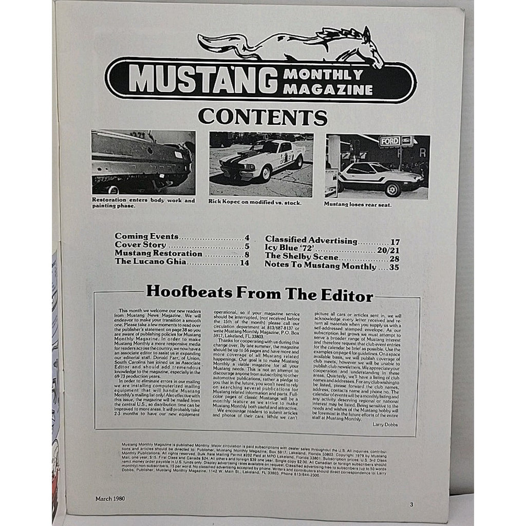 Mustang Monthly Magazine - March 1980 - Vol. 3 No. 2