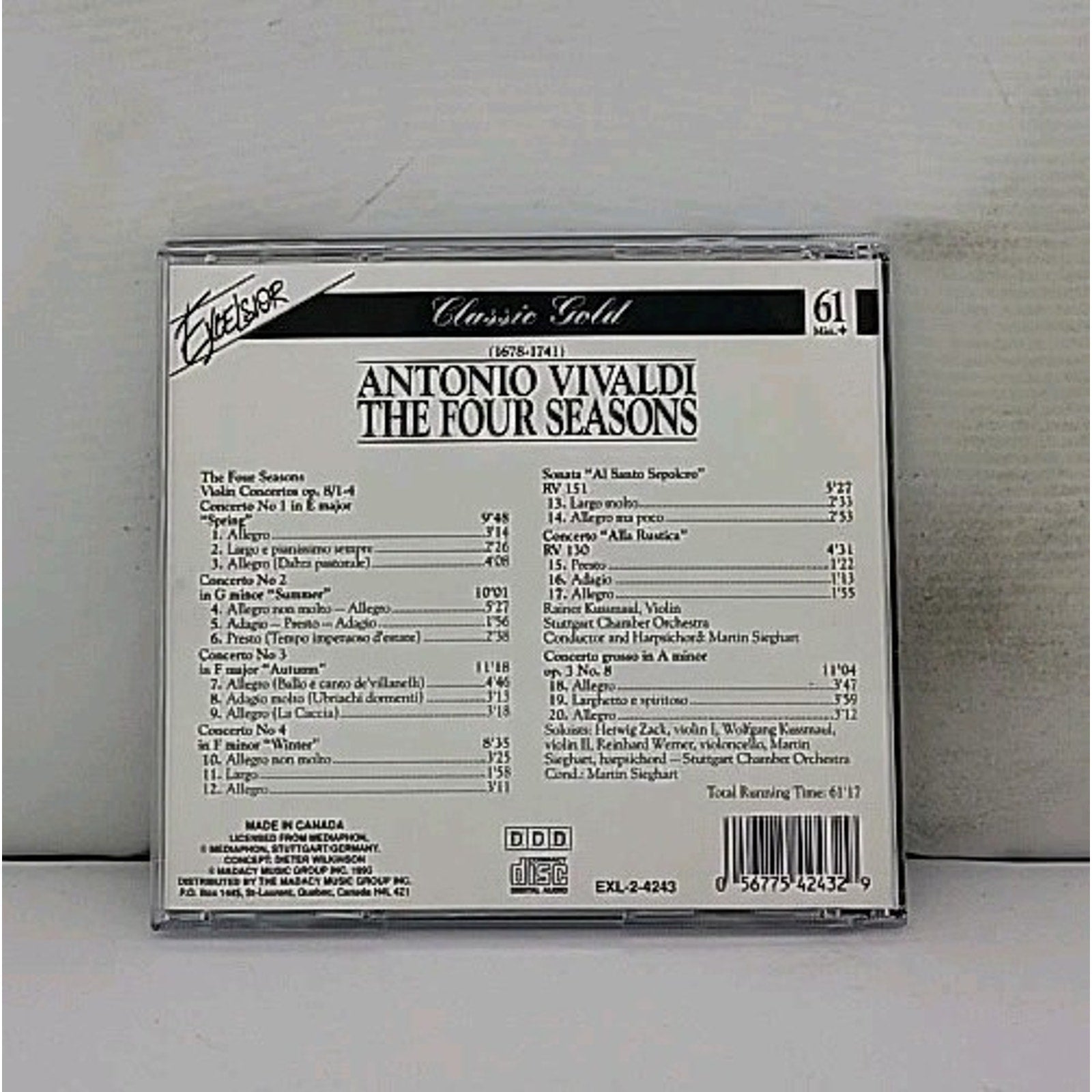 Antonio Vivaldi The Four Seasons Excelsior Classic Gold CD 5056