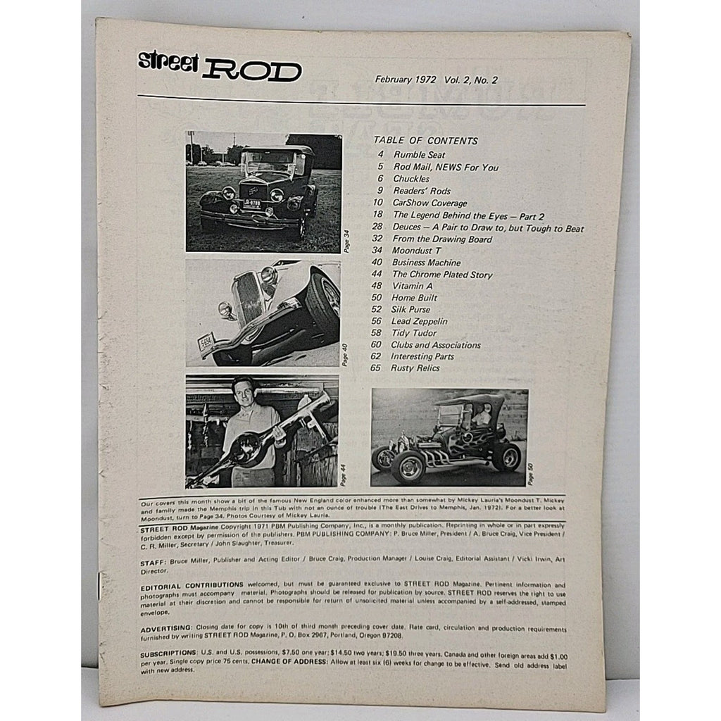 Street Rod Magazine February 1972 Volume 2 Number 2