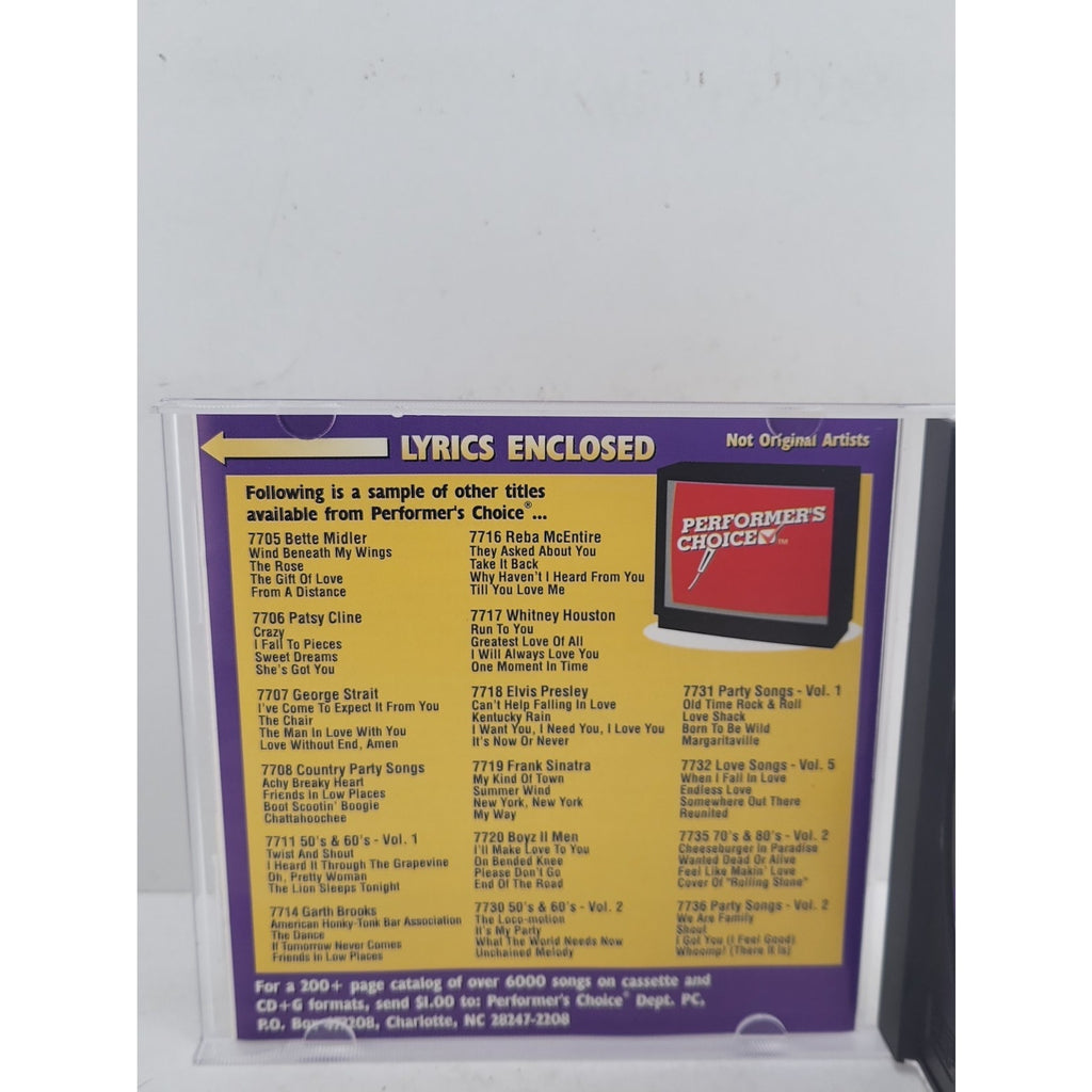 Karaoke Sing The Best Country Party Songs #7708 Performer's Choice CDG & CD