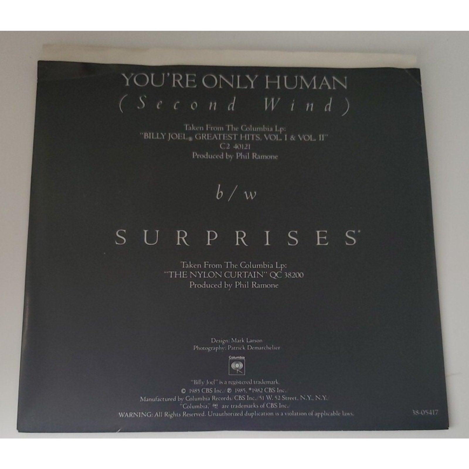 Billy Joel You're Only Human (Second Wife) (Record)