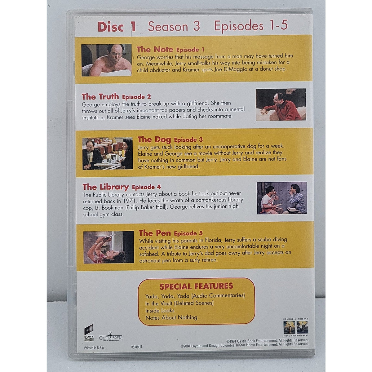 Seinfeld Disc 1 Season 3 Episodes 1-5 DVD