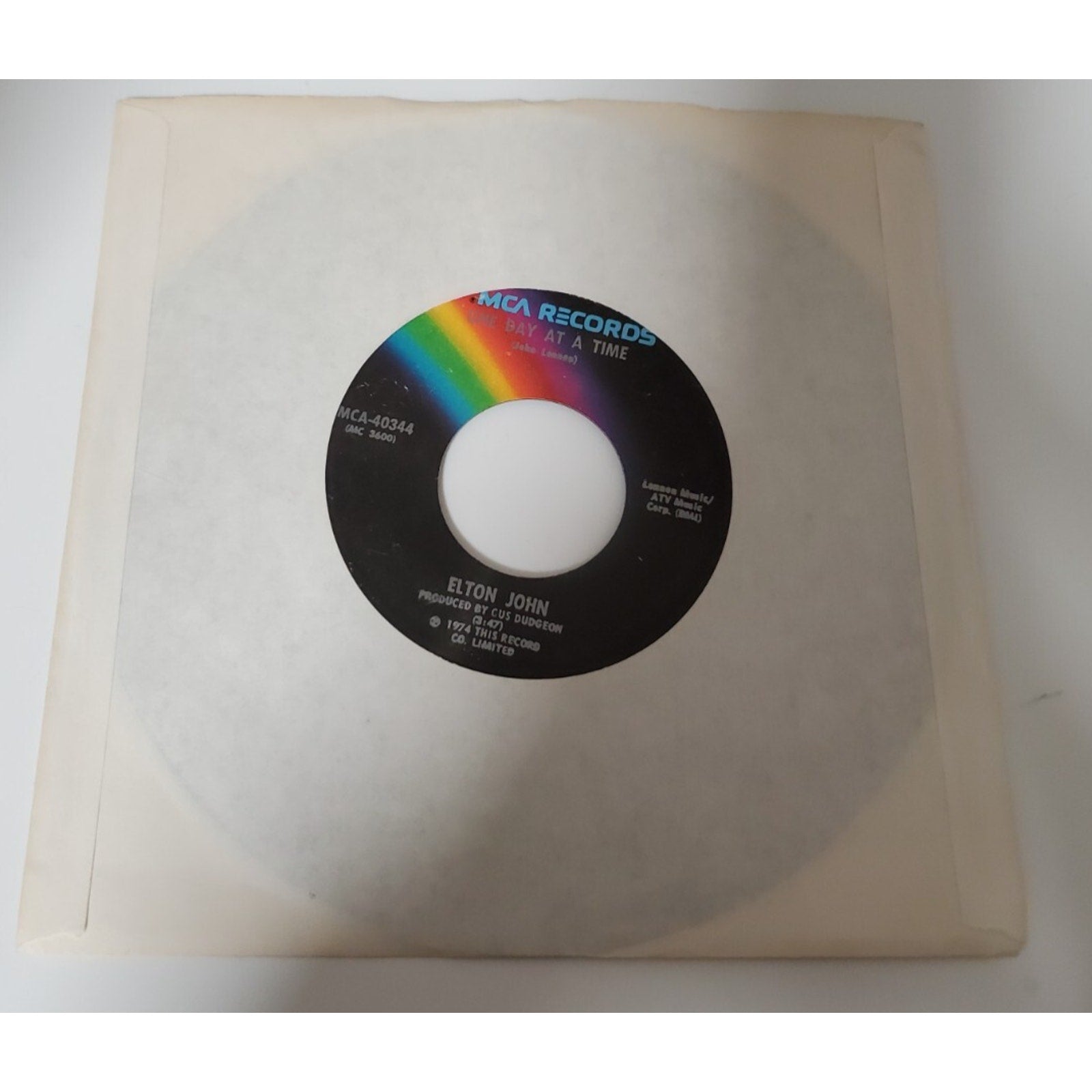 Elton John - One Day At A Time/Lucy In The Sky With Diamonds - 45RPM Record - Si