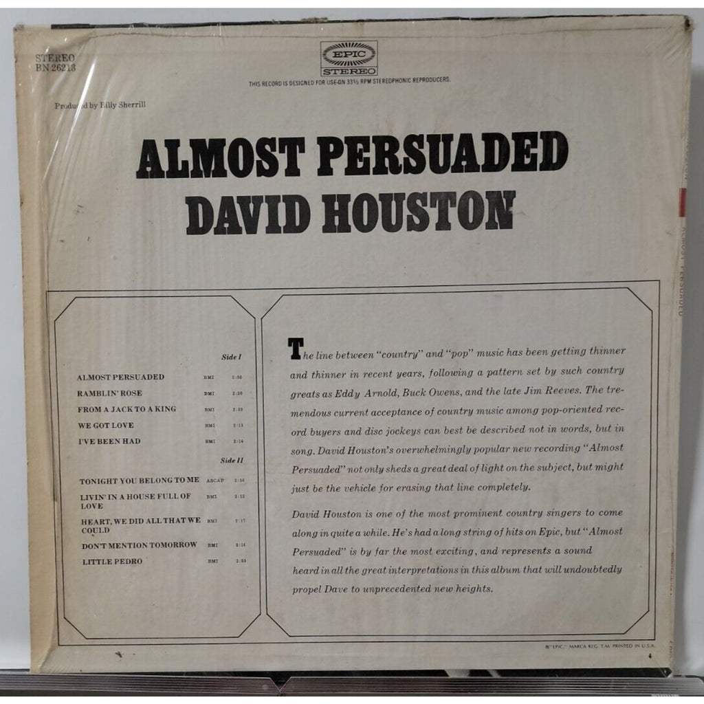 David Houston – Almost Persuaded (Record)