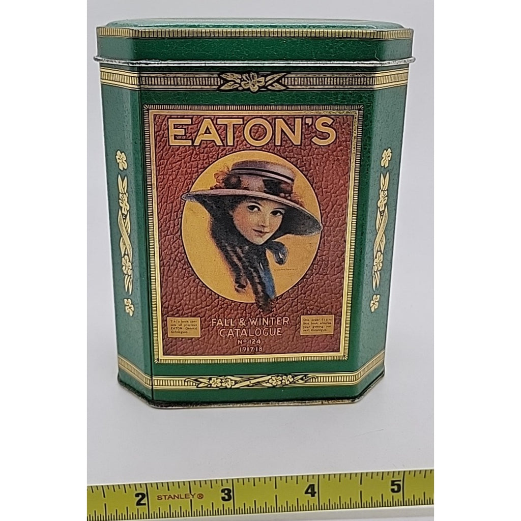 Collectible Tin Eaton Reflections with 1917-18 Fall & Winter Catalogue. 7" Tall
