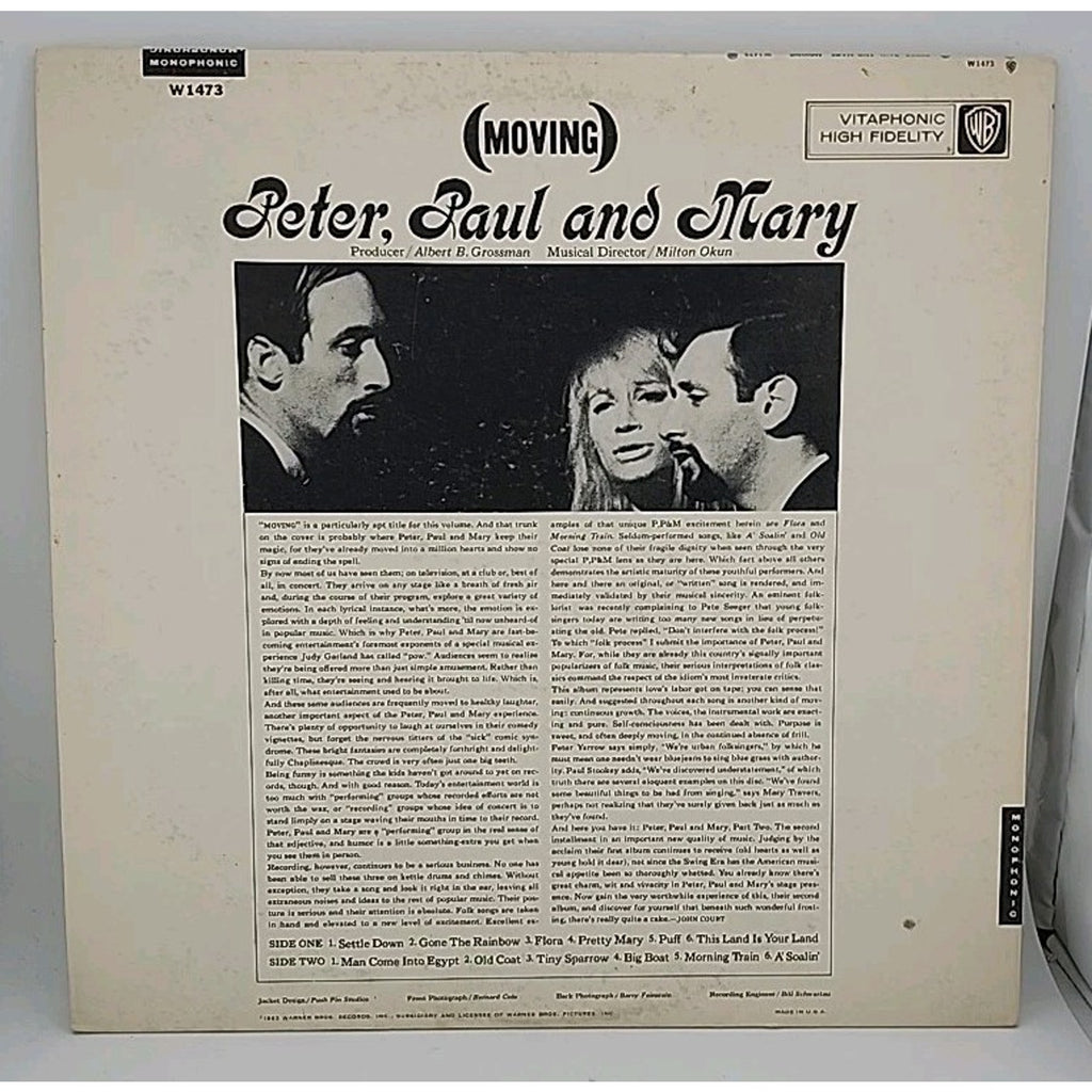 Peter Paul and Mary Moving LP Vinyl Record Album