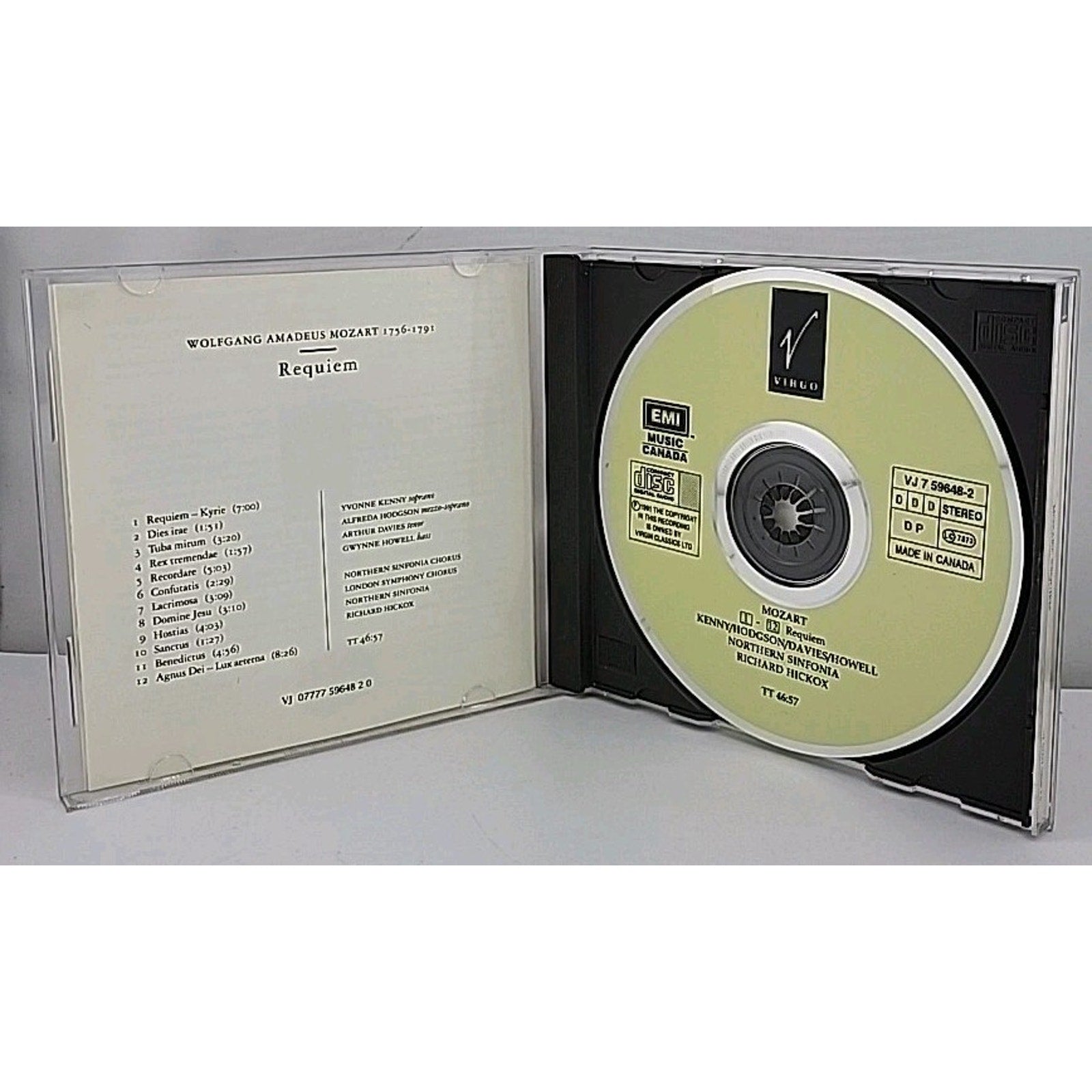 Mozart: Requiem / Hickox, Kenny, Hodgson, Davies, Howell by Yvonne Kenny (CD,...