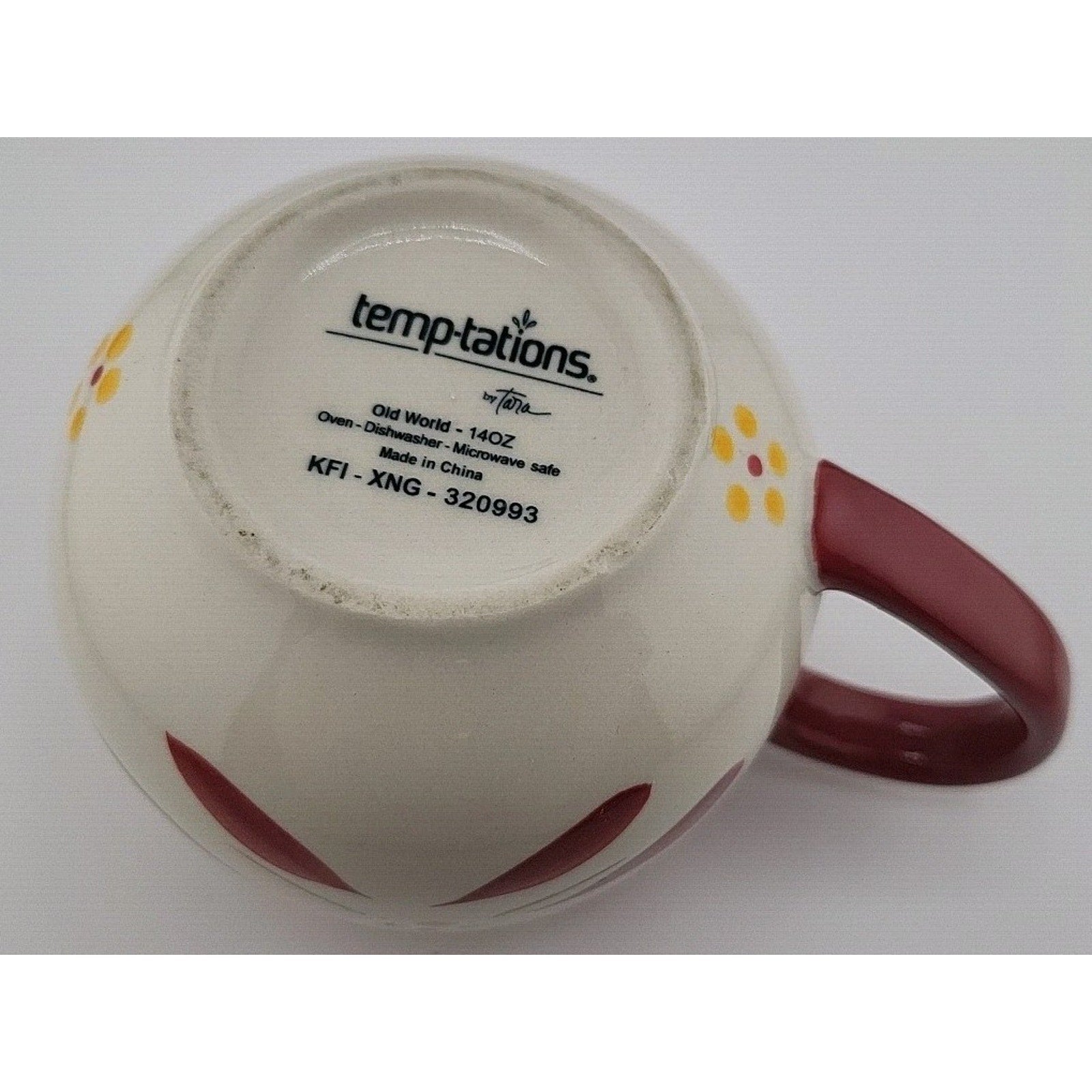 Temp-tations by Tara Old World Cranberry 14oz Mugs Set of 4