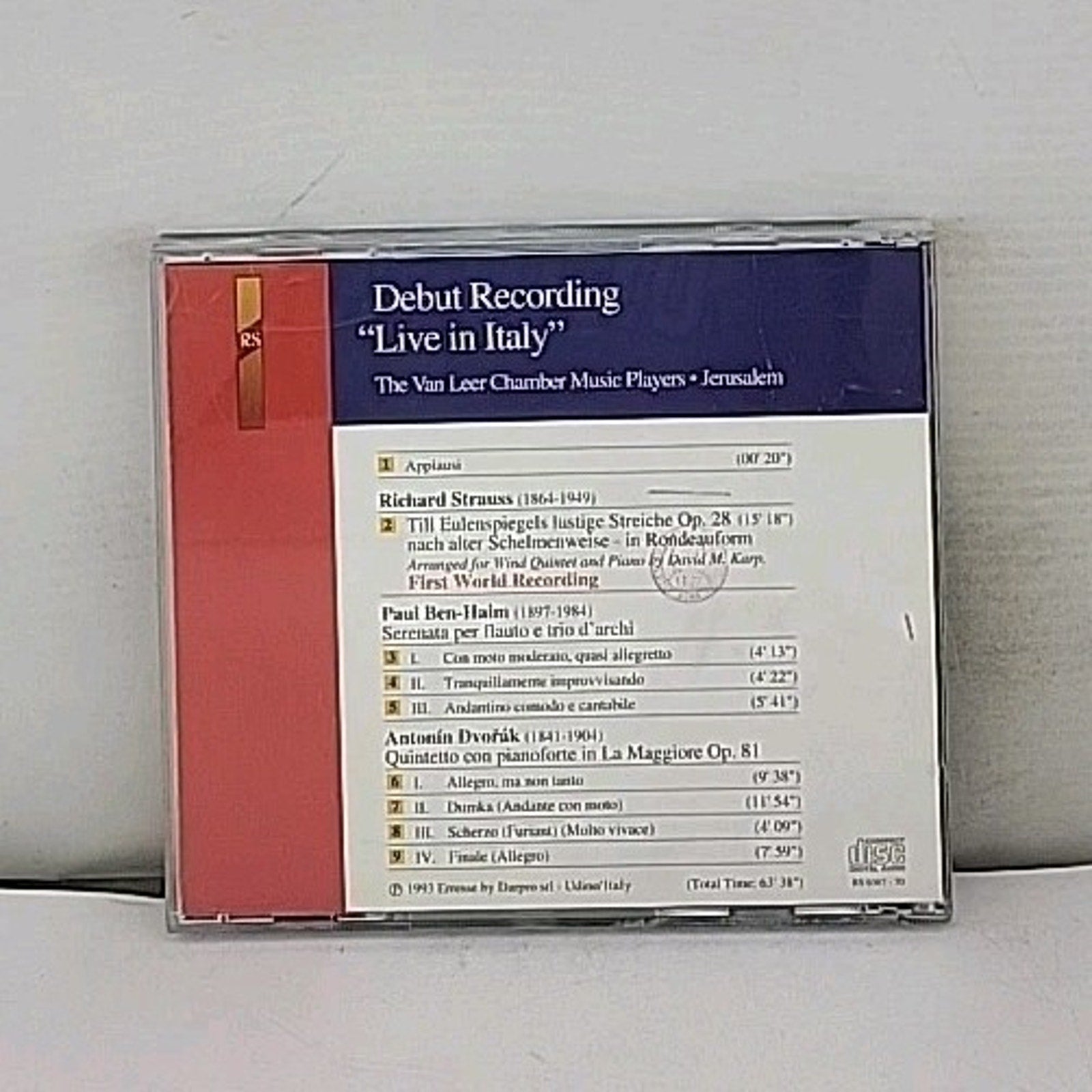 The Van Leer Chamber Music Players - Debut Recording "Live In Italy" CD