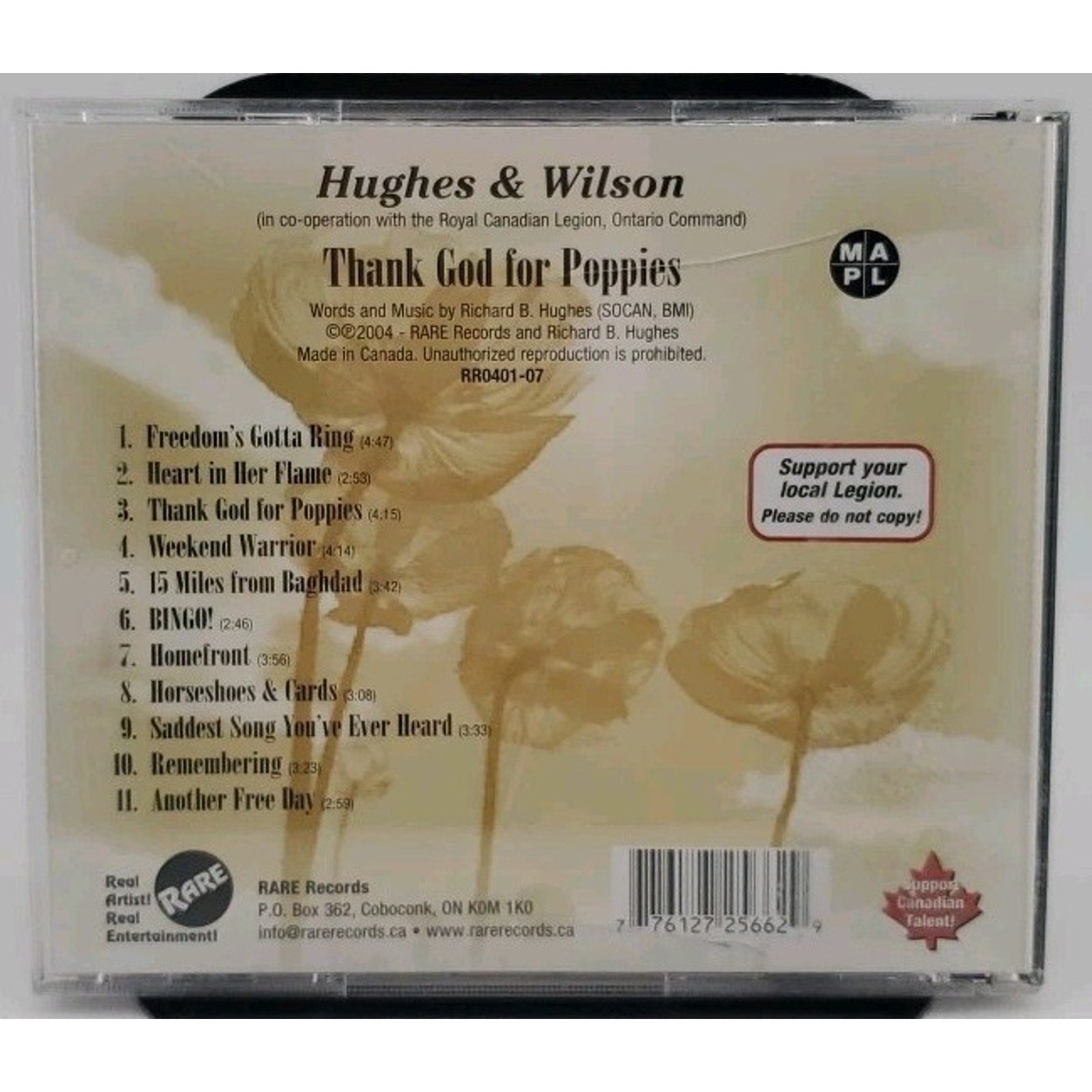 Thank God For Poppies CD - Hughes & Wilson