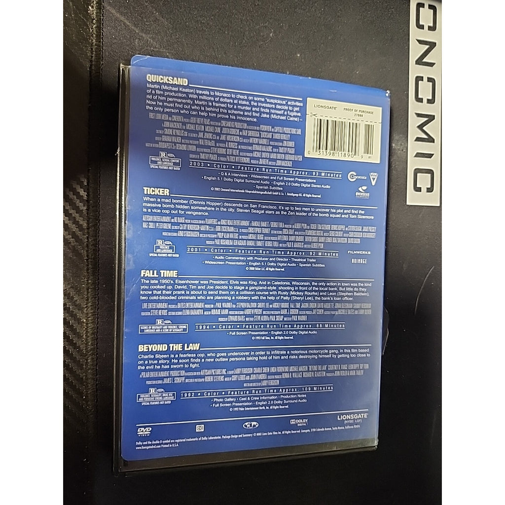 4 Film Pack: Quicksand, Ticker, Fall Time, & Beyond The Law - DVD 4 Disc Set