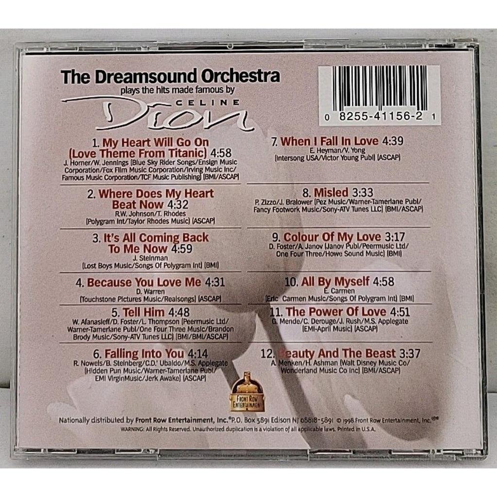 The Dreamsound Orchestra Plays the Hits Made Famous by Celine Dion CD