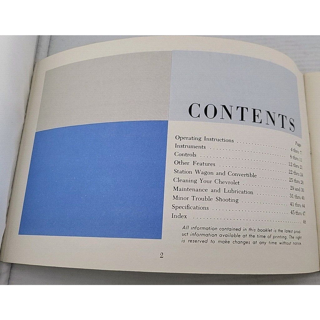 1965 Chevrolet Owners Guide Operation And Maintenance Book Collectible
