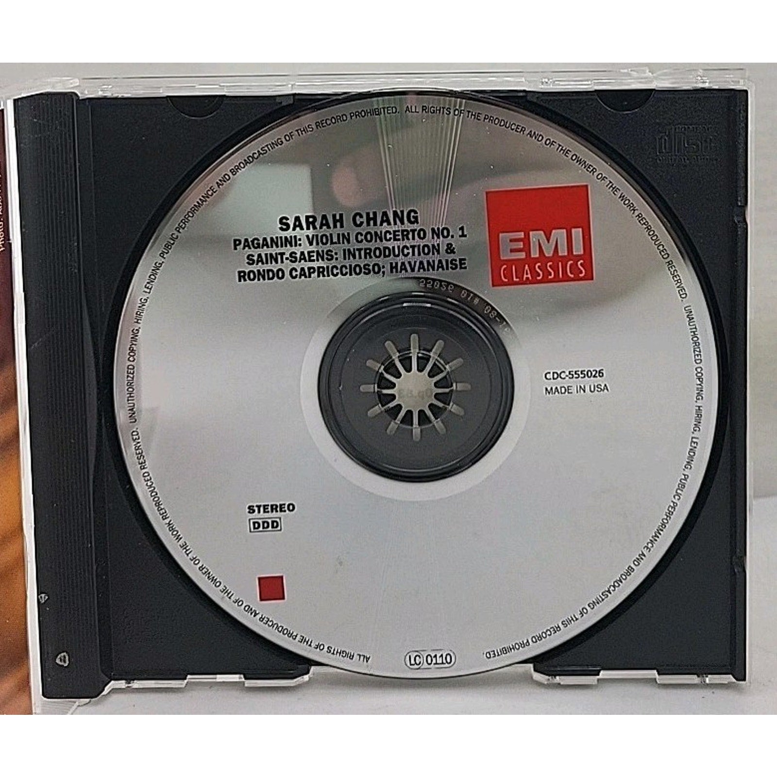 Sarah Chang Paganini: Vioiln Concerto No. 1 (CD, 1994) EMI Classics
