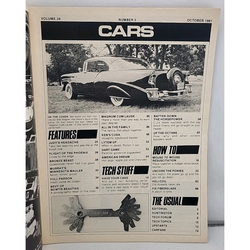 Back Issue Hi-Performance Cars Magazine October 1981, Big Tri-Five Chevy Issue