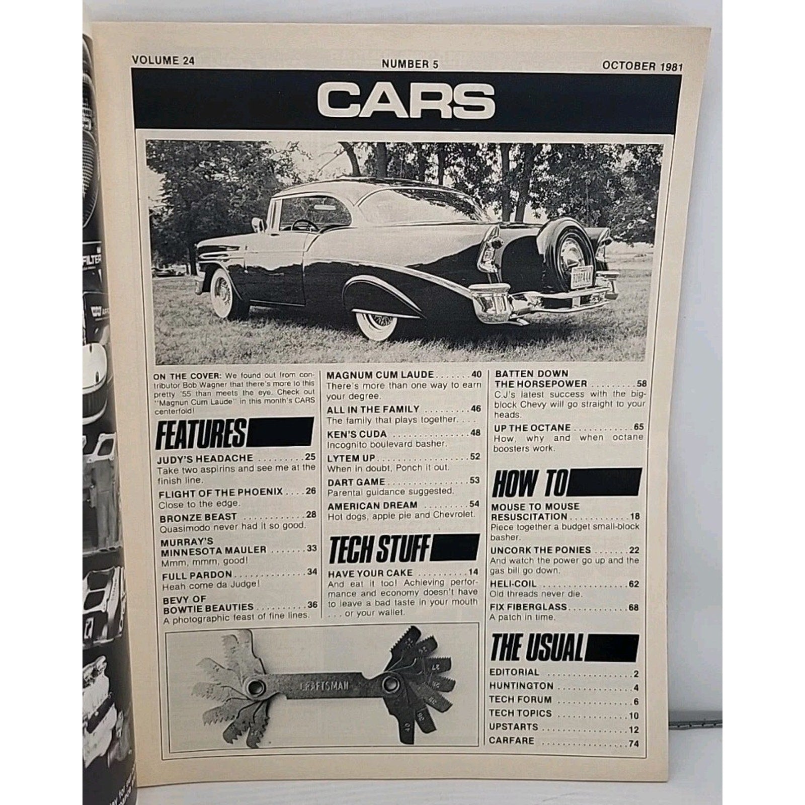 Back Issue Hi-Performance Cars Magazine October 1981, Big Tri-Five Chevy Issue