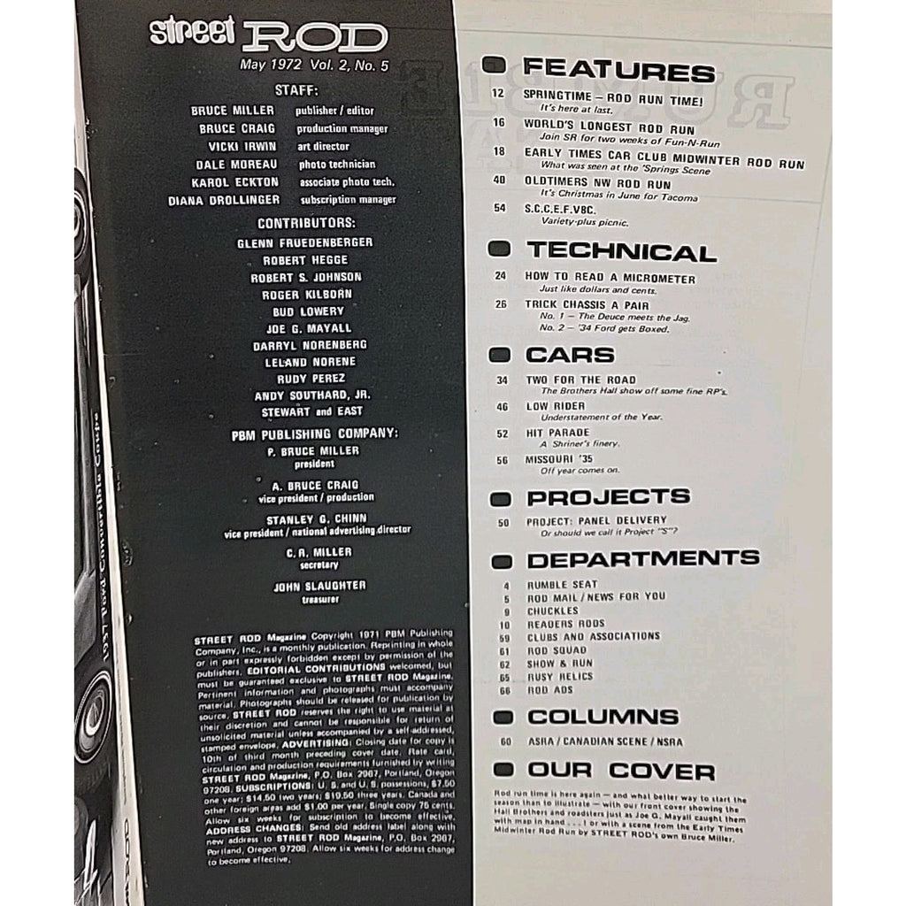 Street Rod Magazine May 1972 Volume 2 Number 5