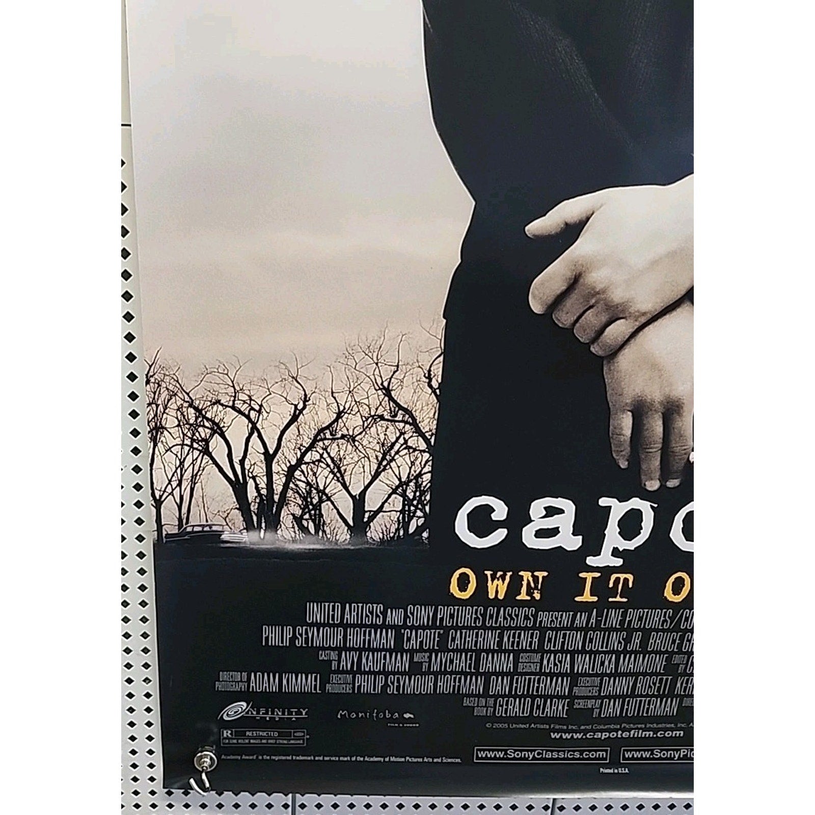 Capote Promo Movie Theater Poster 2005 w/ Philip Seymour Hoffman 27"w x 40"h