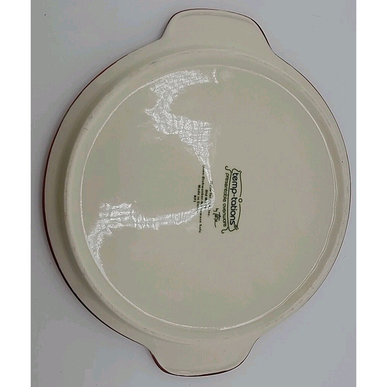 Temptations by Tara Old World Cranberry Red Platter Ovenware Microwave 8.5”