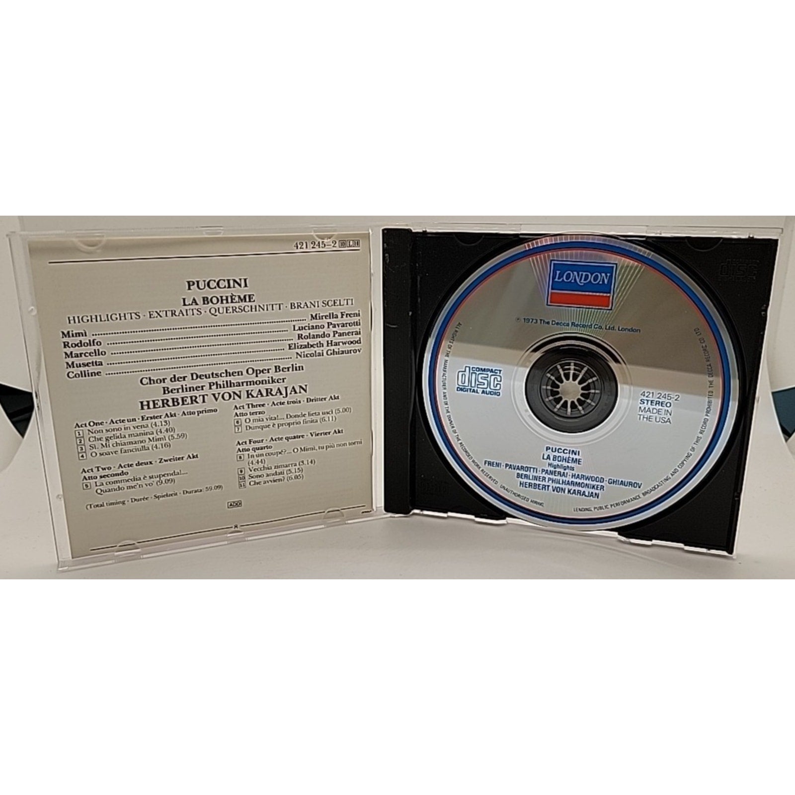 La Boheme Hts by Mirella Freni (CD, 1990)