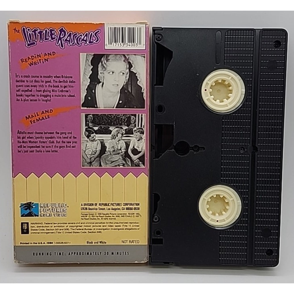 The Little Rascals - Readin and Writin/Mail and Female (VHS, 1991)