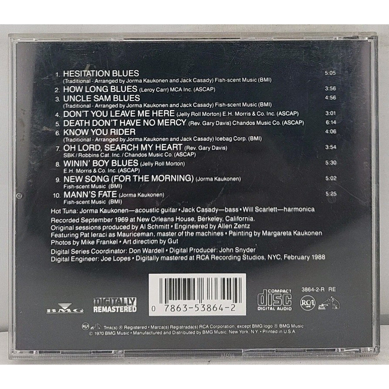 Recorded Live by Hot Tuna (CD, 1990)