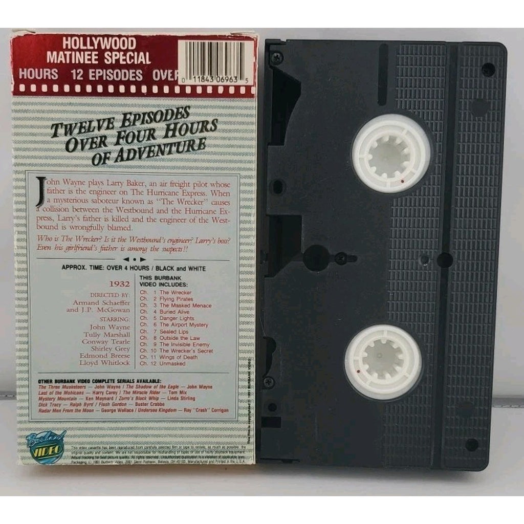 John Wayne The Hurricane Express - 12 Episodes (VHS, 1991, B&W)