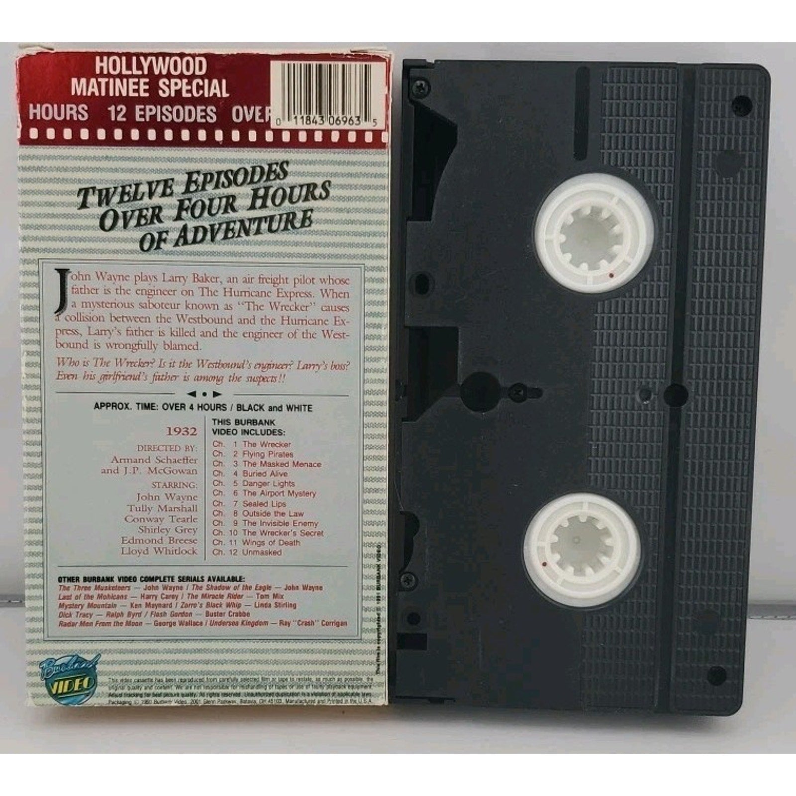 John Wayne The Hurricane Express - 12 Episodes (VHS, 1991, B&W)