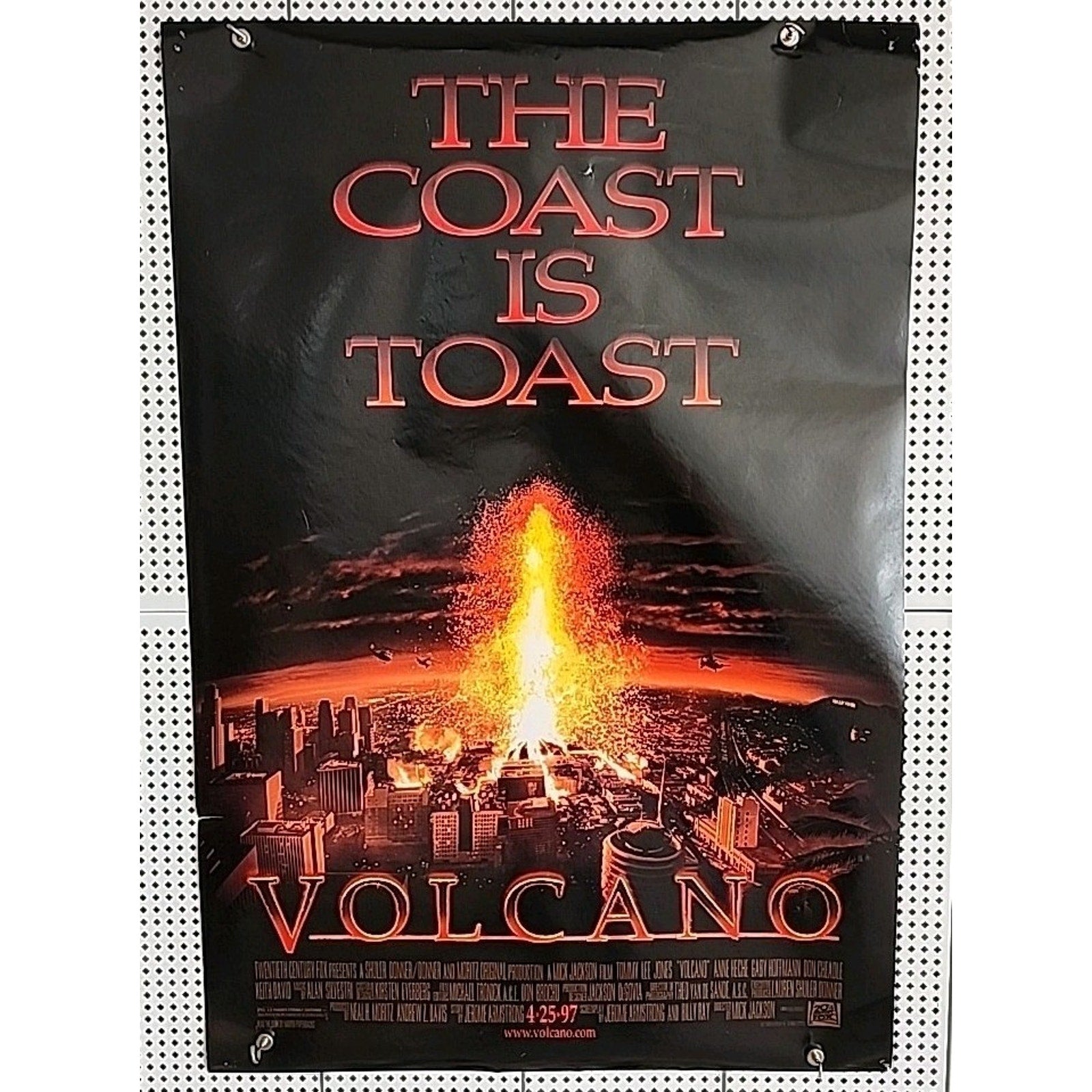 Volcano Movie Poster Original 27x40 Advance Glossy 2 Sided 1997 Tommy Lee Jones