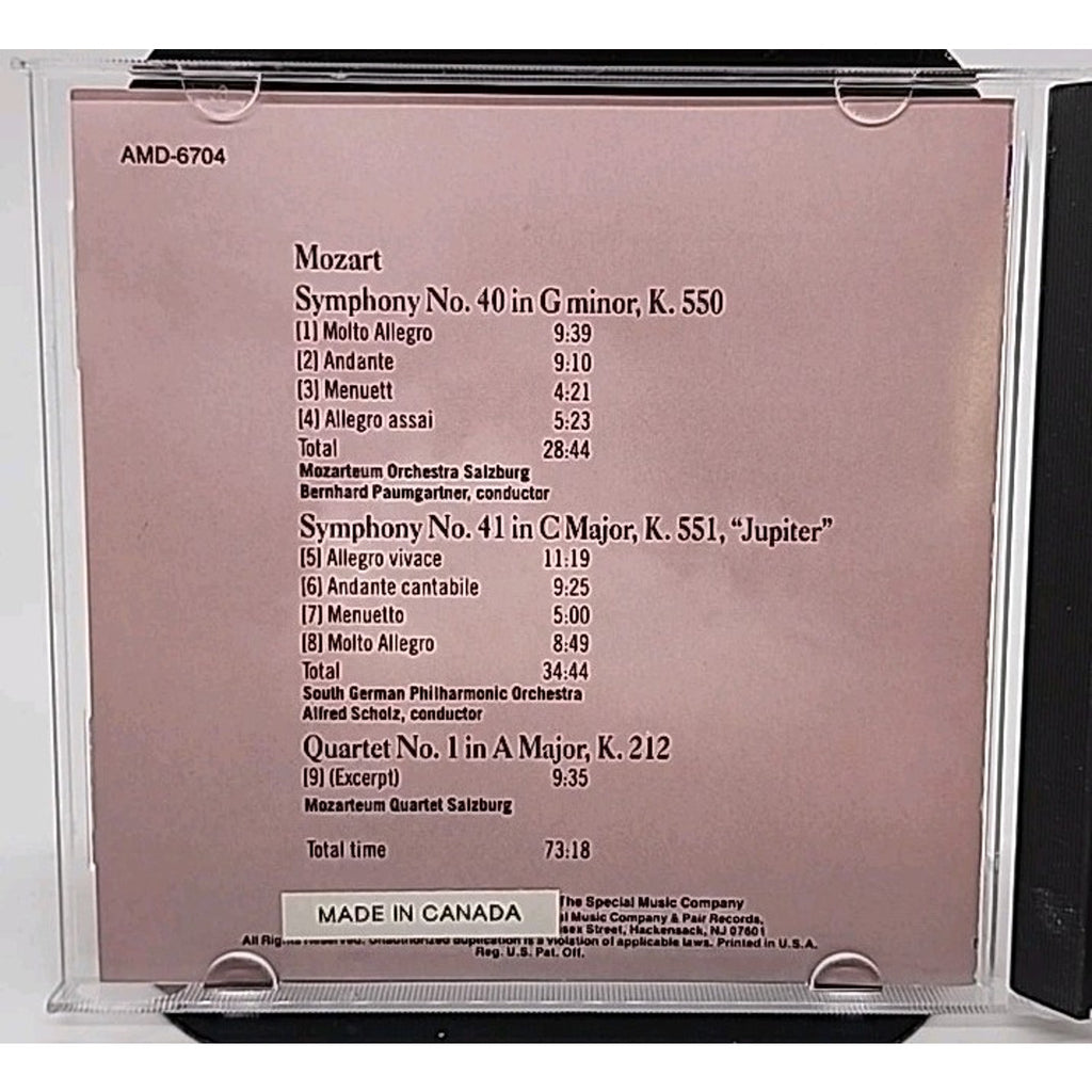 Mozart Amadeus Masterpieces Album CD Maestro Music 1989