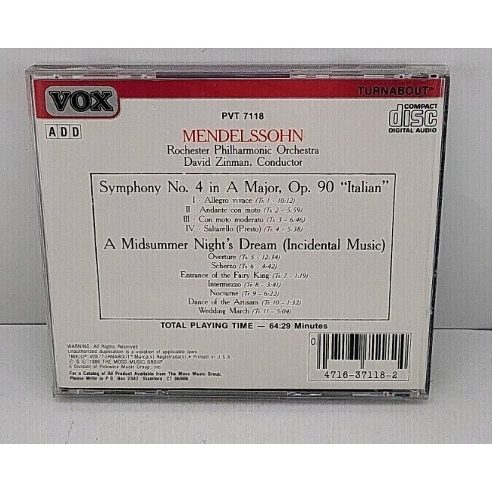 Mendelssohn: 'Italian Symphony', Midsummer Night's Dream CD