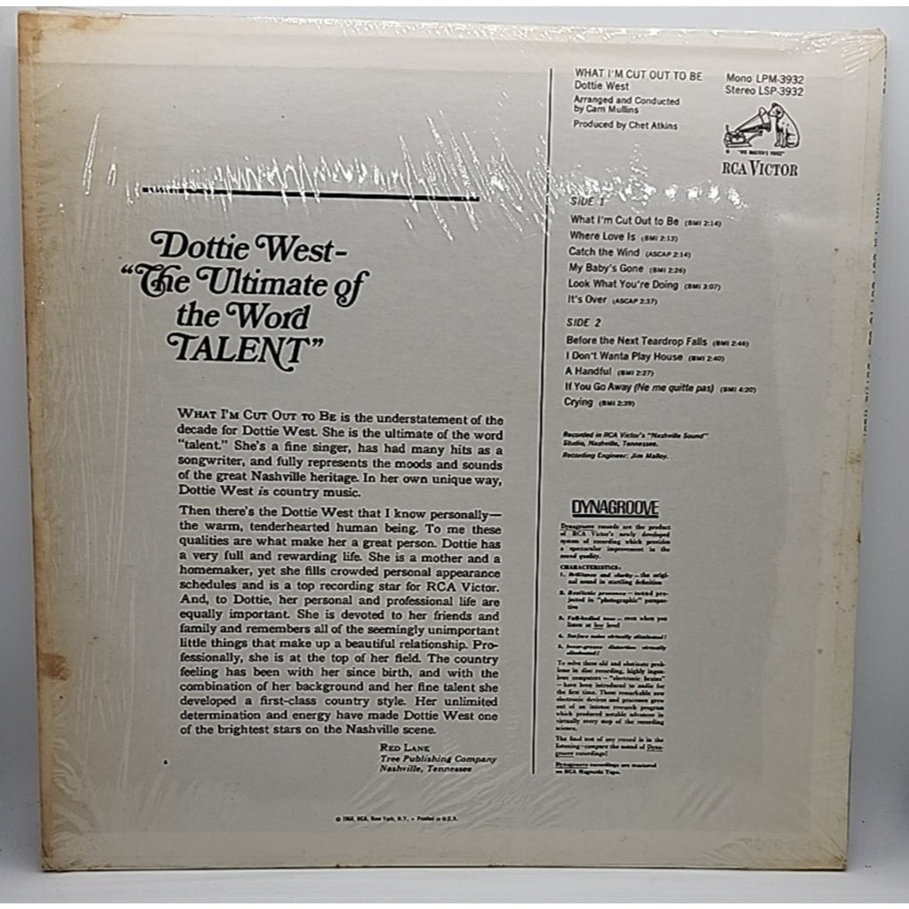 Dottie West - What I'm Cut Out To Be - LSP-3932 (Record)