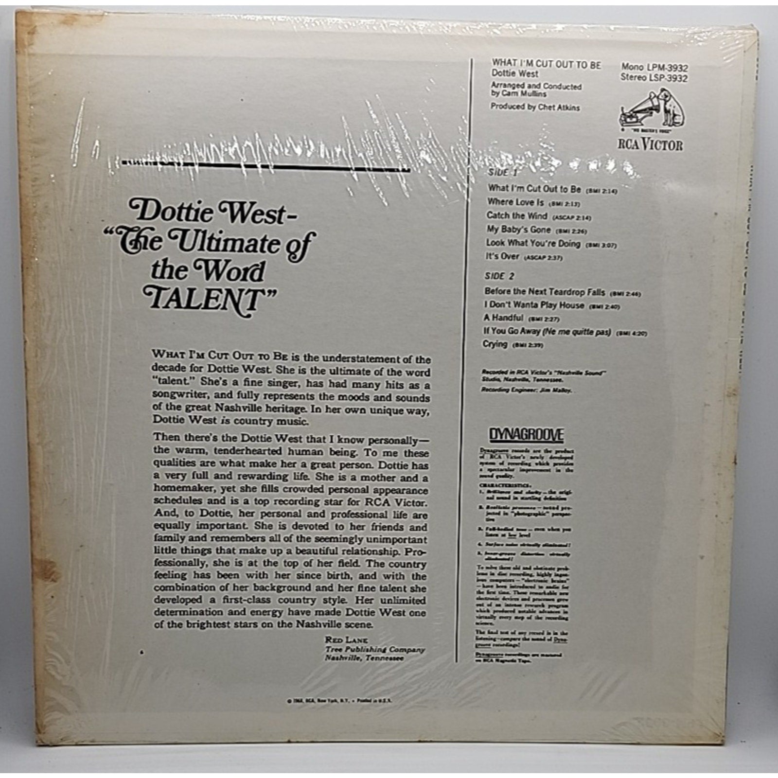 Dottie West - What I'm Cut Out To Be - LSP-3932 (Record)