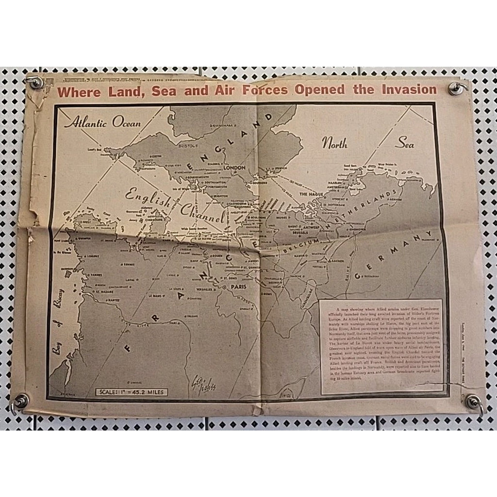 Detroit Times Newspaper - Start Of Invasion - June 6 1944