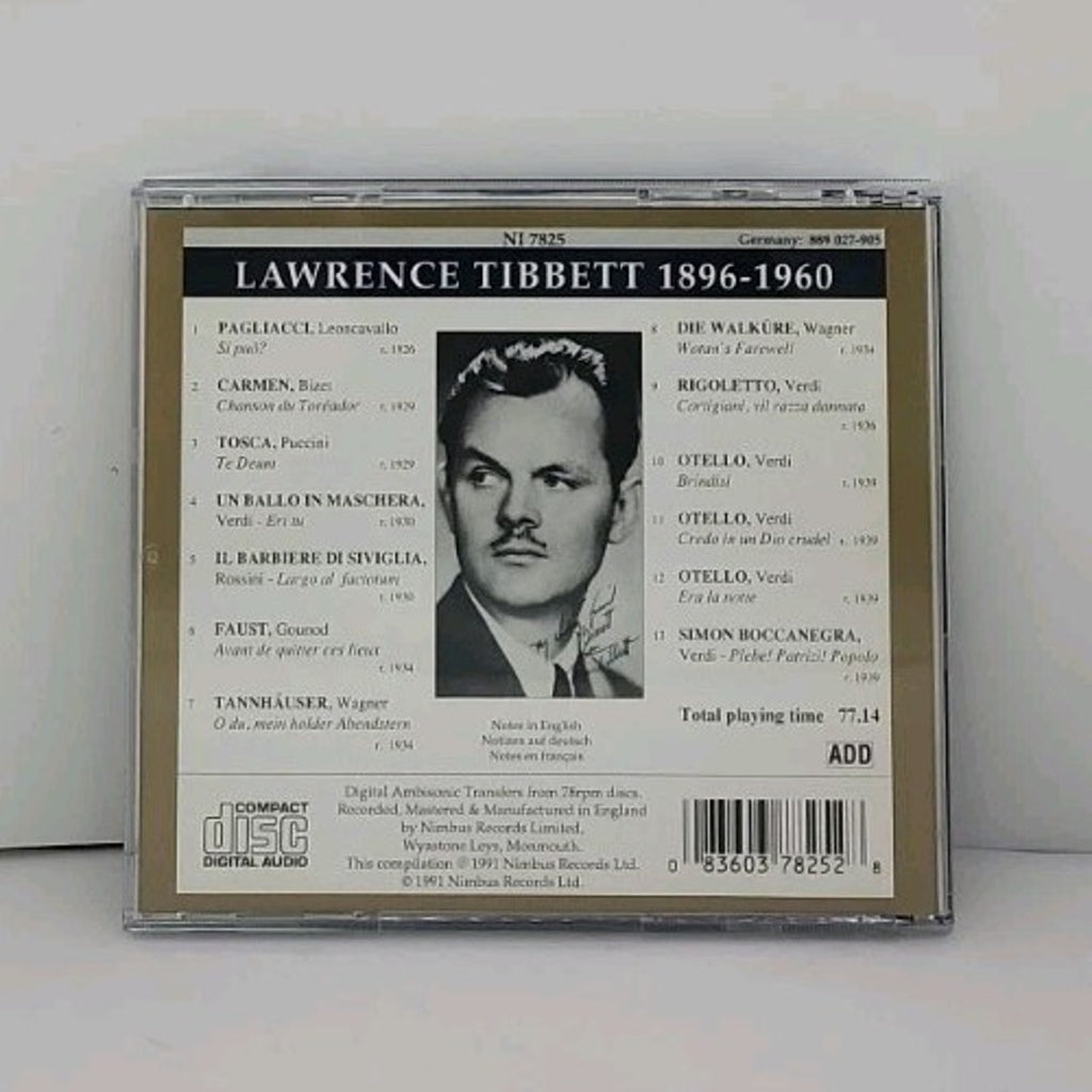 Lawrence Tibbett – In Opera Prima Voce CD Compilation 1991 Nimbus Records UK
