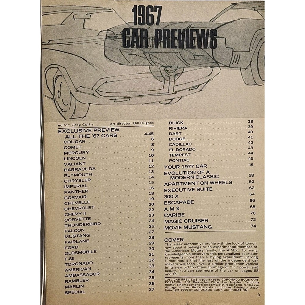 1967 Car Previews Magazine