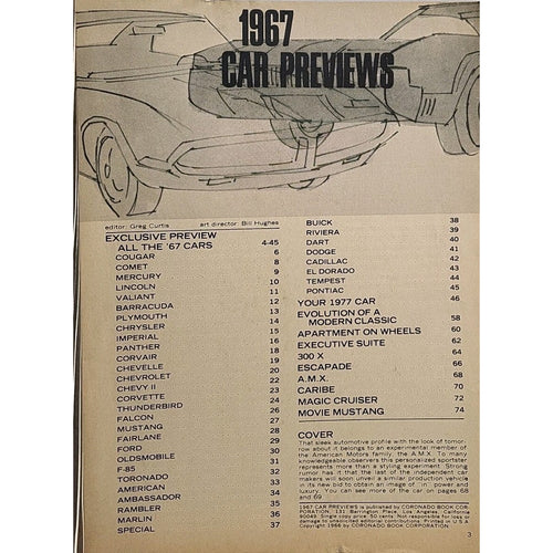 1967 Car Previews Magazine