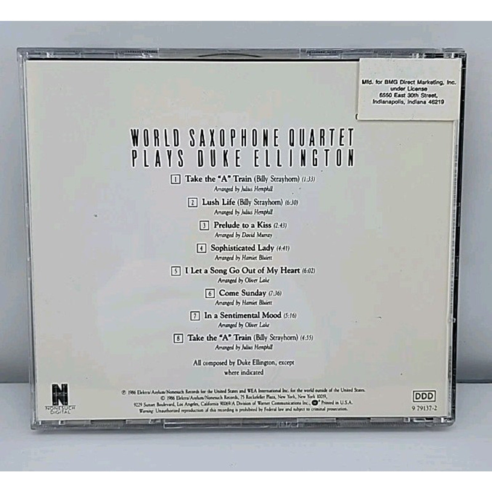World Saxophone Quartet Plays Duke Ellington CD 1986